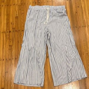 Striped Blue and White Womans Wide Leg Torrid Pants